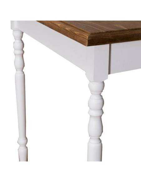 Tavolo da pranzo stile country chic 80cm gamba tornita legno MS600-80