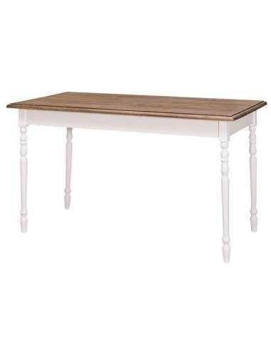 Tavolo da pranzo stile country chic 140cm gamba tornita legno massello MS660-140