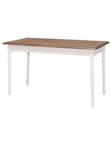 Tavolo da pranzo stile country chic 140cm gamba tornita legno massello MS660-140