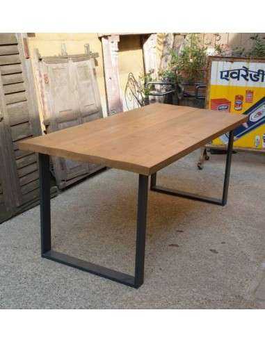 Tavolo rustico con assi da ponteggio e gambe ferro stile industrial CX060B