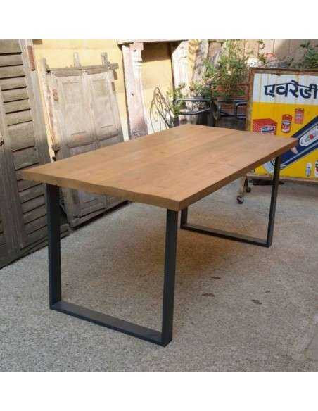 Tavolo rustico con assi da ponteggio e gambe ferro stile industrial CX060B