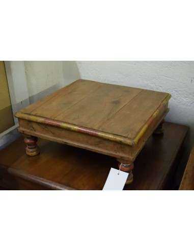 Tavolino etnico Bajot in legno massello di teak indiano bj69