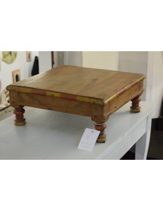 Tavolino etnico Bajot in legno massello di teak indiano bj69 2