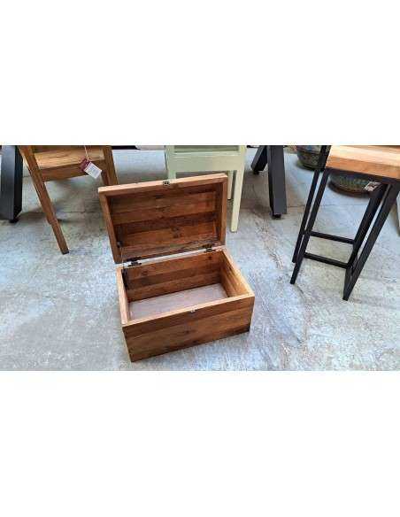 Baule in legno massello anticato 46cm antique wood OR483175B