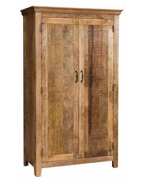 Armadio Rustico in Legno Massello di Mango - Prodotto Artigianale dall'India AGB0374