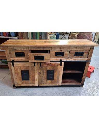 Credenza Rustica Jupiter Ante Scorrevole 7 cassetti 150cm AGB0664