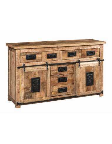 Credenza Rustica Jupiter Ante Scorrevole 7 cassetti 150cm AGB0664