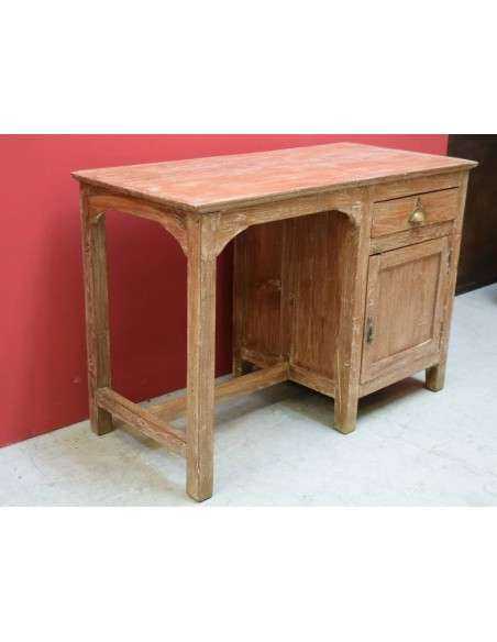 Scrivania in legno di teak sbiancato epoca coloniale TP120