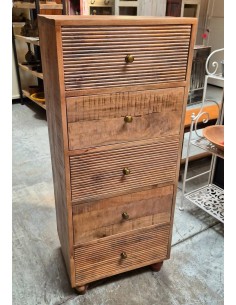 Cassettiera a colonna in legno di mango | Artigianato indiano