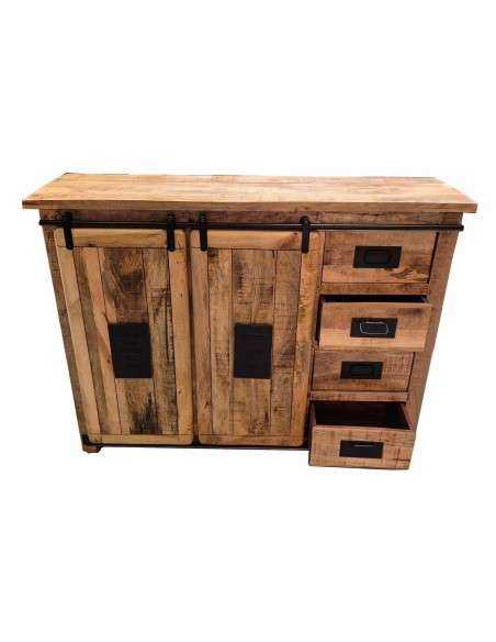Credenza Jupiter 5 cassetti| Legno Massello Mango | Artigianale AGB0309