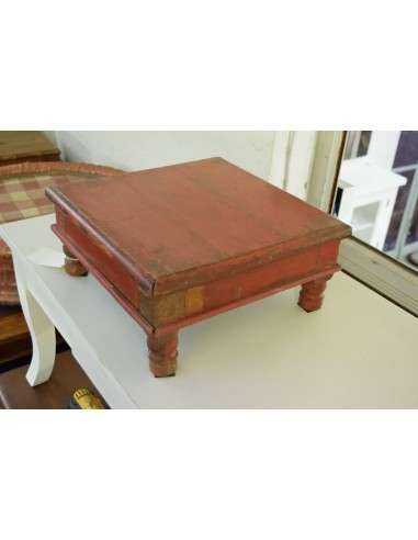 Tavolino etnico Bajot in legno massello di teak indiano 36cm bj66