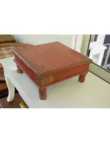 Tavolino etnico Bajot in legno massello di teak indiano 36cm bj66