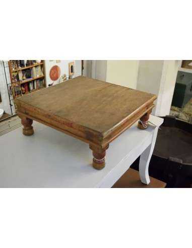 Tavolino etnico Bajot in legno massello di teak indiano 44cm bj63