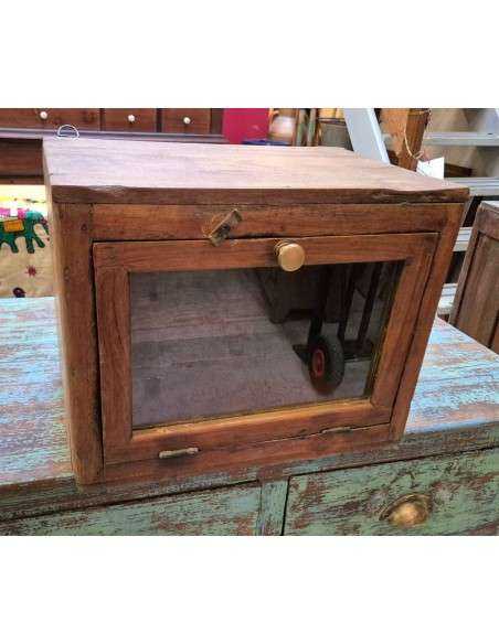 Vetrina pensile legno di teak epoca coloniale CX213