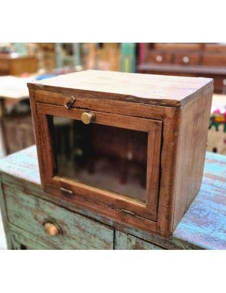 Vetrina pensile legno di teak epoca coloniale CX213