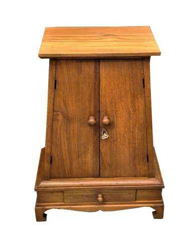 Armadietto in legno massello doppia anta e cassetto CX228