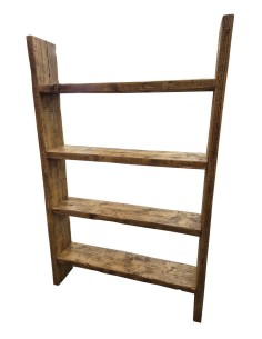 Scaffale Libreria Artigianale con 4 Ripiani in Legno Recuperato CX231