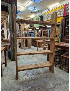 Scaffale Libreria Artigianale con 4 Ripiani in Legno Recuperato CX231 2