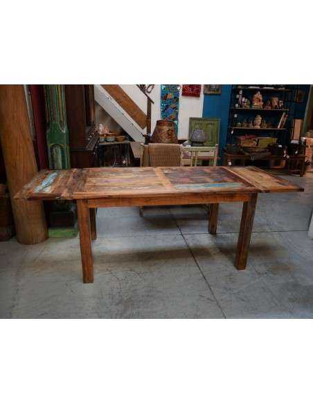 Tavolo recycled allungabile in legno massello - Produzione Artigianale dall'India 150/230cm AGB0688001188