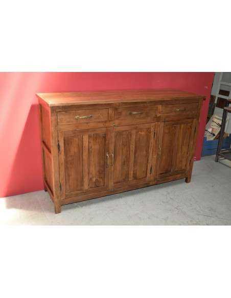 Credenza bassa coloniale in teak – 3 ante e 3 cassetti, India XX secolo cm TS050