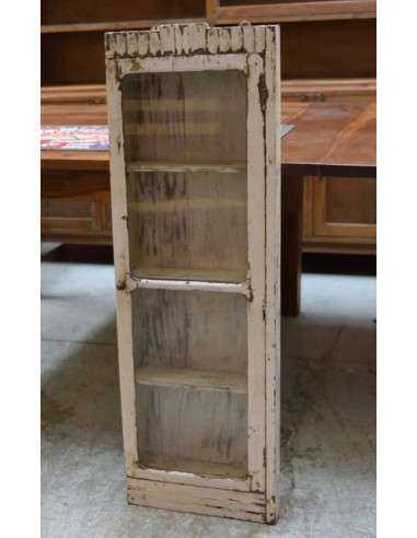 Vetrinetta etnica  pensile  alta in legno sbiancato TS080