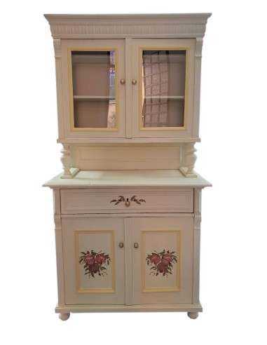 Credenza Vintage Anni '40 - Legno Massello con Decorazioni Melograno UN7892