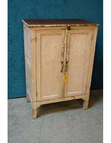 Credenza shabby panna legno massello 2 ante TP089