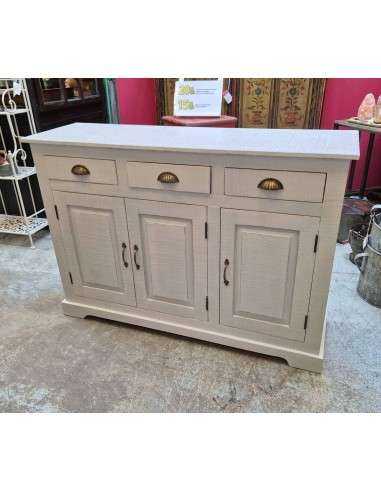 Credenza in Legno Massello Colore Grigio decapato | 130x40cm CX209