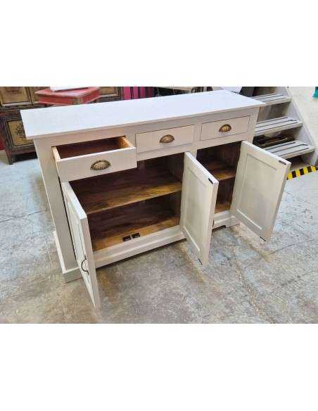 Credenza in Legno Massello Colore Grigio decapato | 130x40cm CX209