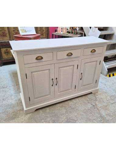 Credenza in Legno Massello Colore Grigio decapato | 130x40cm CX209