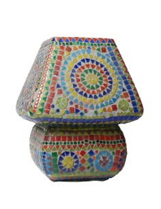 Lampada etnica a Mosaico in vetro colore scure  LAMP001