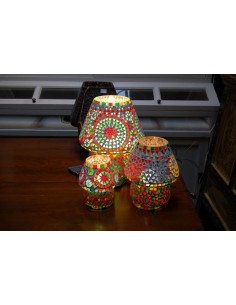 Lampada etnica a Mosaico in vetro colore scure  LAMP001 2