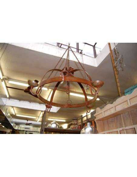 Lampadario candeliere ferro battuto da 60cm LAMP005