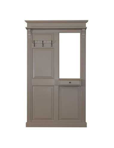 Pannello appendiabiti country legno 3 ganci con specchio MS242