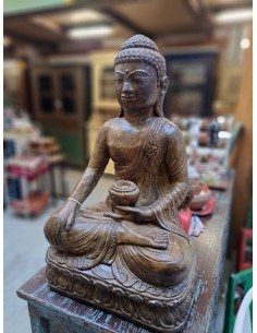 Statua Buddha tailandese in polvere di pietra H 60cm 2