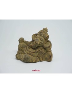 Statua Ganesha sdraiato in pietra H 14cm