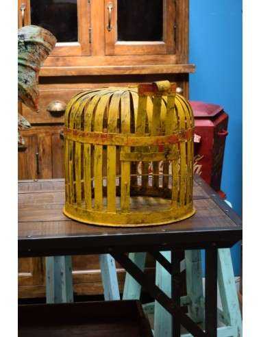 Gabbietta per volatili in ferro vintage colore giallo TB126