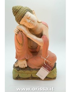 Statua Buddha tailandese inginocchiato vestito  H 40cm