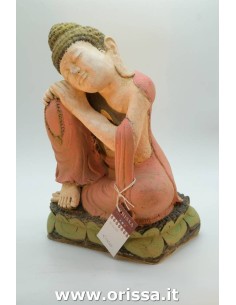Statua Buddha tailandese inginocchiato vestito  H 40cm 2