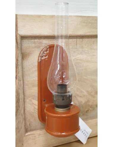 Lampada da parete applique retrò con paralume in vetro colori vari ferroluce C146