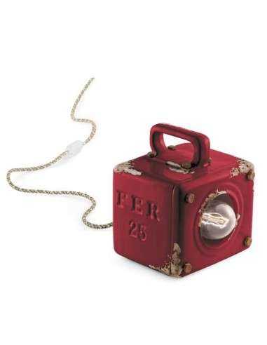 Lampada da tavolo cubo stile retrò industrial colorata ferroluce C1650