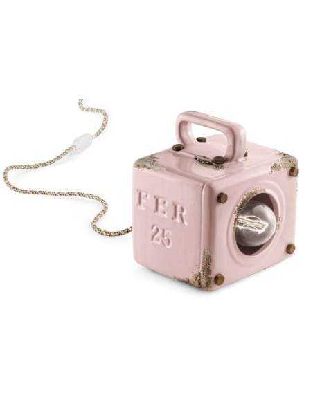 Lampada da tavolo cubo stile retrò industrial colorata ferroluce C1650