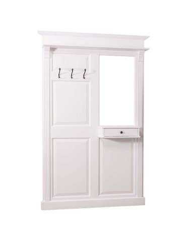 Pannello appendiabiti country legno 3 ganci con specchio MS242