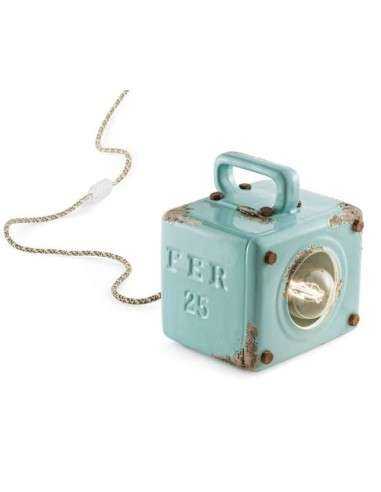 Lampada da tavolo cubo stile retrò industrial colorata ferroluce C1650