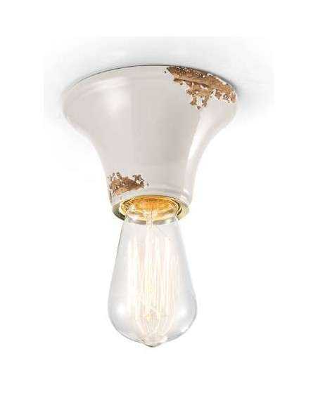 Lampada plafoniera industrial retrò in colori vari base rotonda ferroluce C132