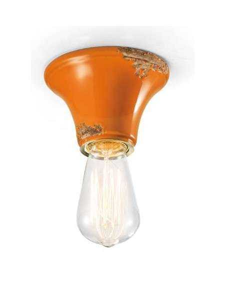 Lampada plafoniera industrial retrò in colori vari base rotonda ferroluce C132