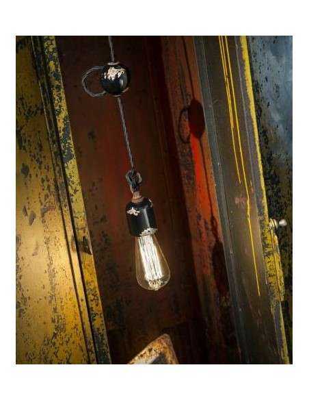 Lampada da sospensione retrò a filo in ceramica colori vari ferroluce C660