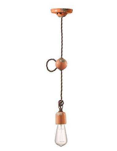 Lampada da sospensione retrò a filo in ceramica colori vari ferroluce C660