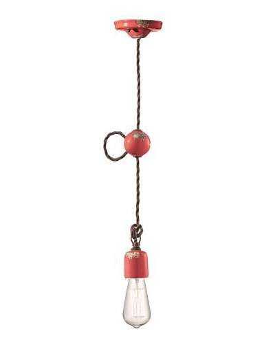 Lampada da sospensione retrò a filo in ceramica colori vari ferroluce C660