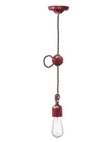 Lampada da sospensione retrò a filo in ceramica colori vari ferroluce C660